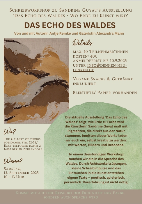 Schreibworkshop wo Erde zu Kunst wird